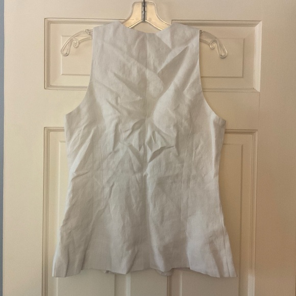 Madewell 100% Linen Scoopneck Cutaway Vest Top Salt White Size 4 NWT - Picture 8 of 10
